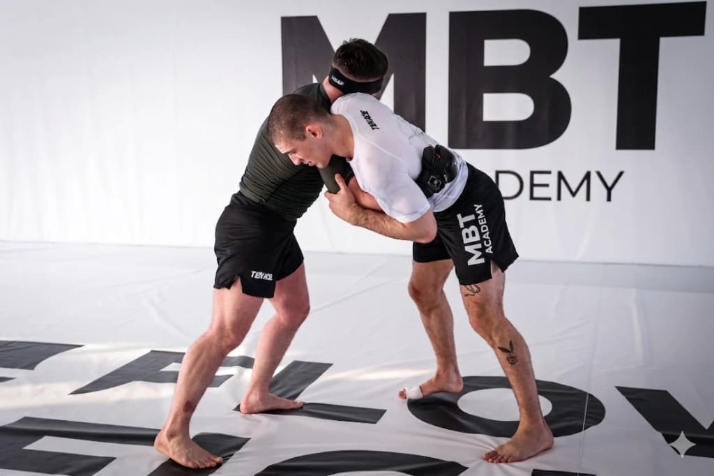 Grappler training in Brazilian jiu-jitsu